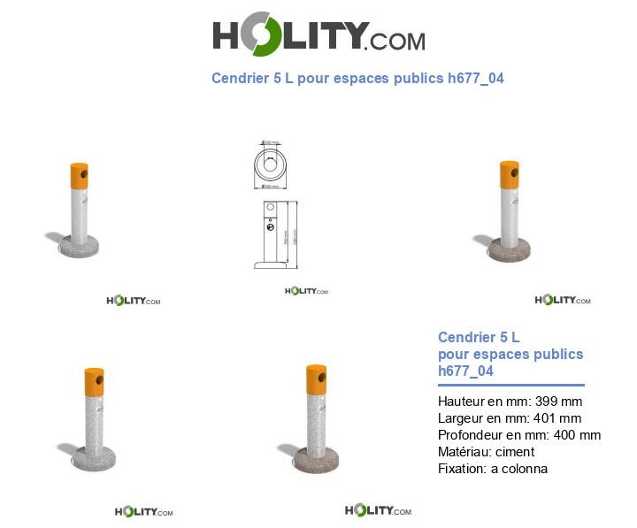 Cendrier 5 L pour espaces publics h677_04