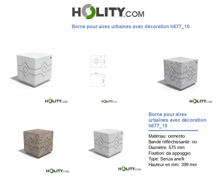 Borne pour aires urbaines avec décoration h677_10