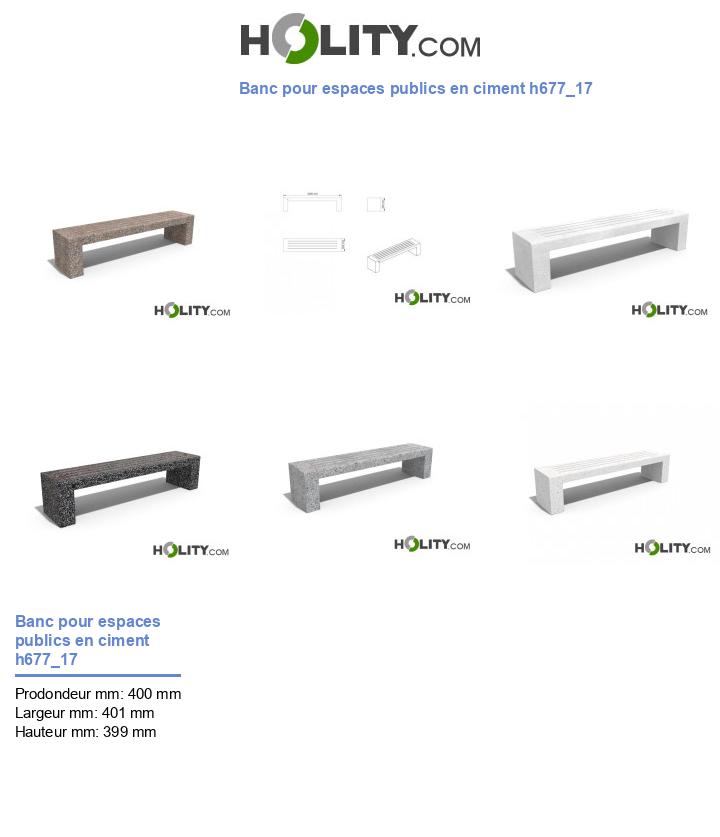 Banc pour espaces publics en ciment h677_17