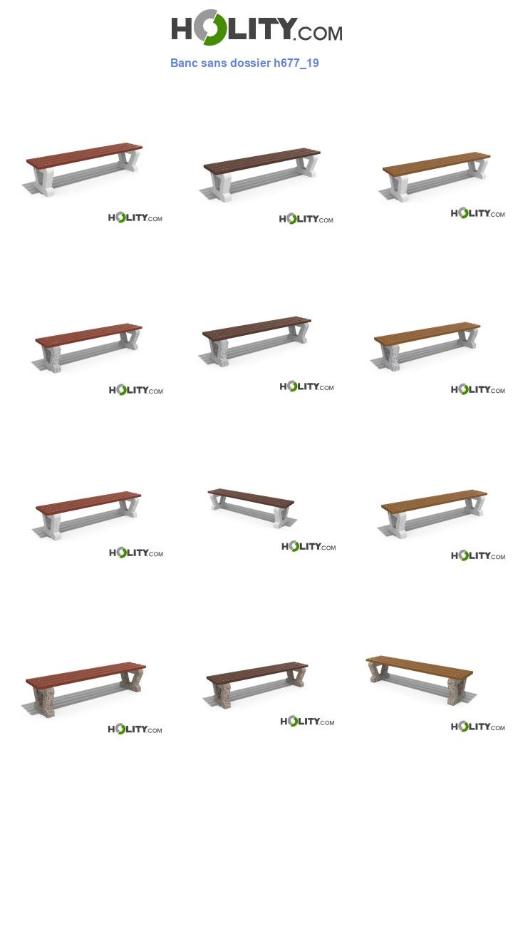 Banc sans dossier h677_19