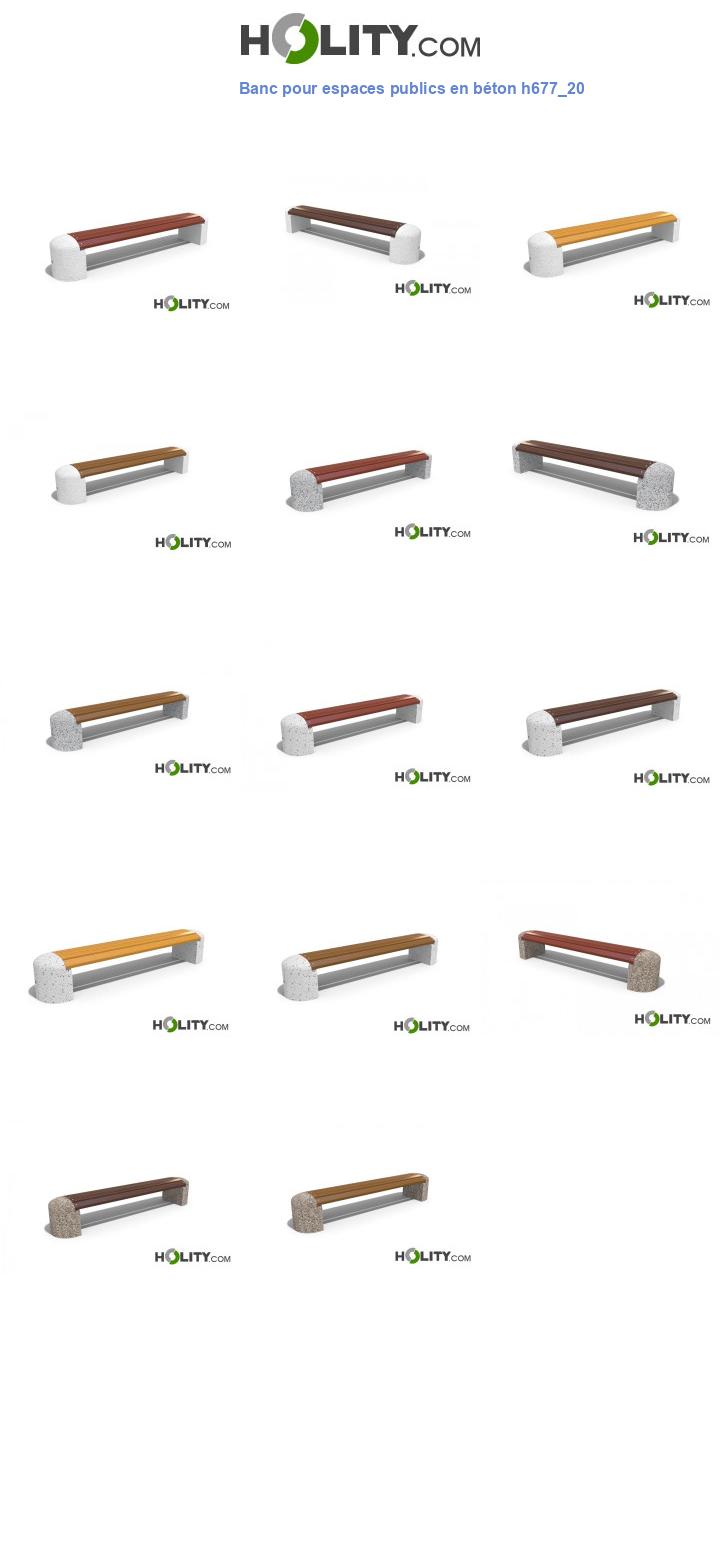 Banc pour espaces publics en béton h677_20