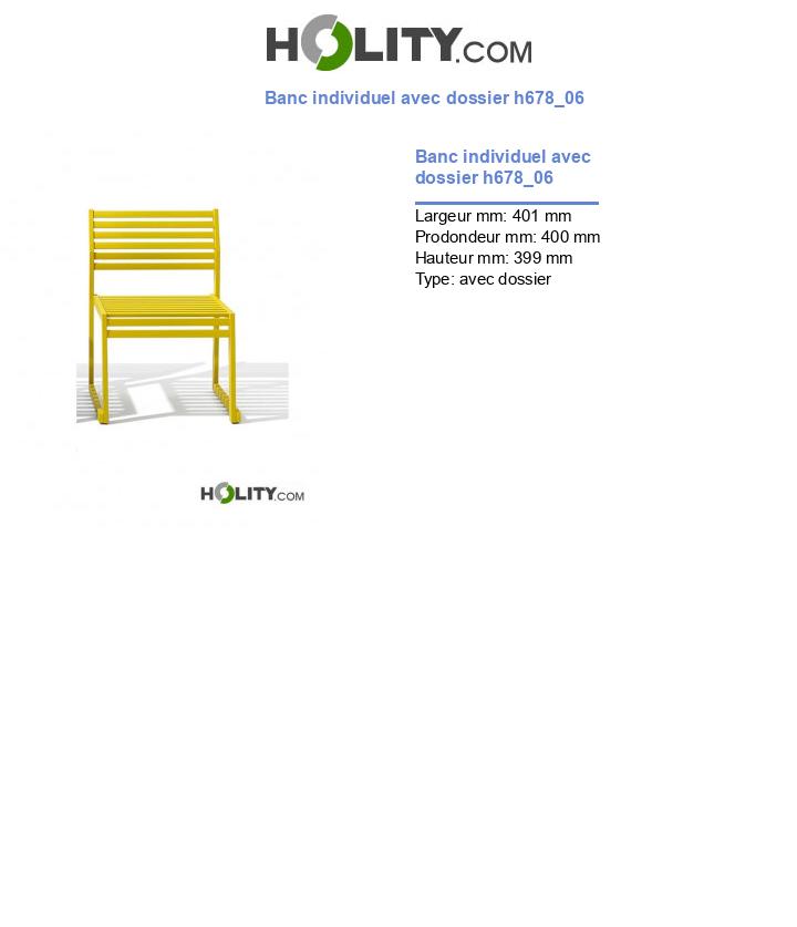 Banc individuel avec dossier h678_06