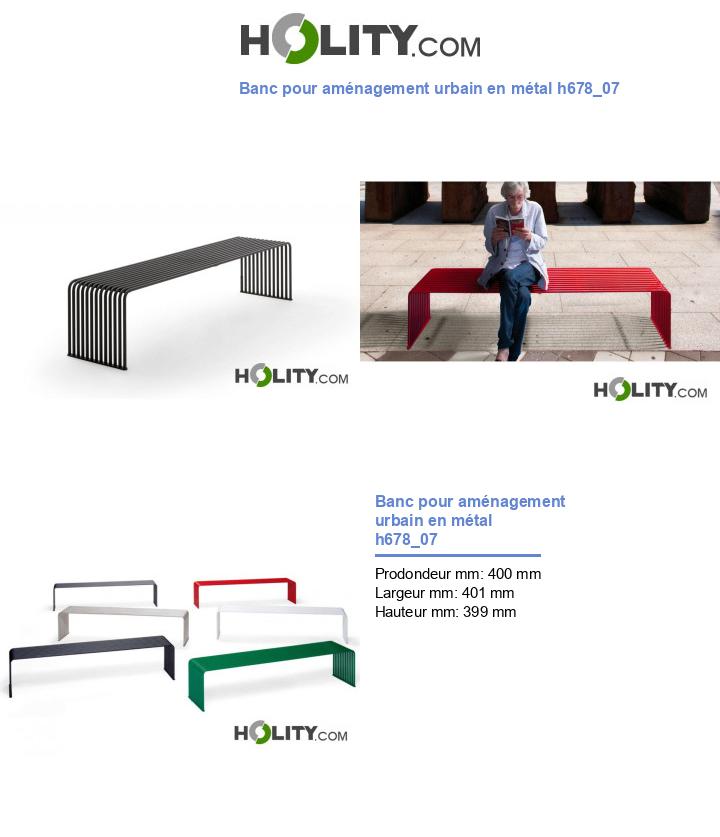 Banc pour aménagement urbain en métal h678_07