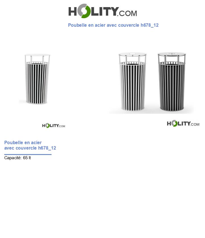 Poubelle en acier avec couvercle h678_12
