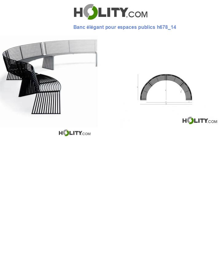 Banc élégant pour espaces publics h678_14