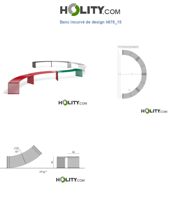 Banc incurvé de design h678_15