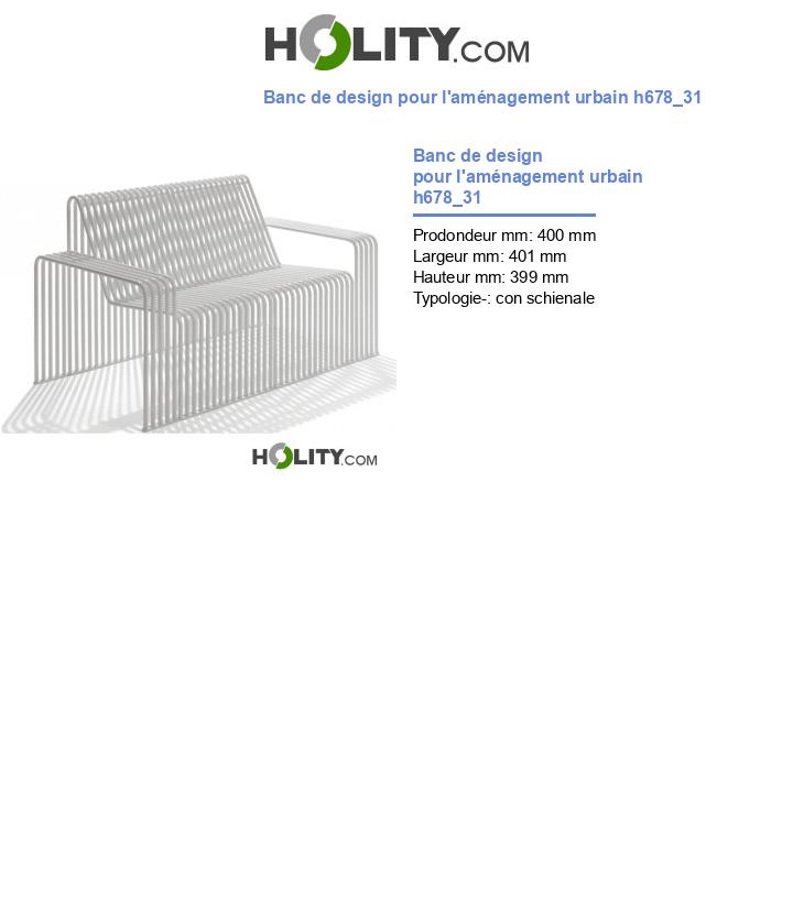 Banc de design pour l'aménagement urbain h678_31