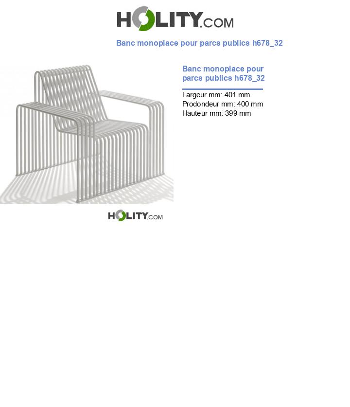 Banc monoplace pour parcs publics h678_32