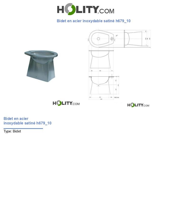 Bidet en acier inoxydable satiné h679_10