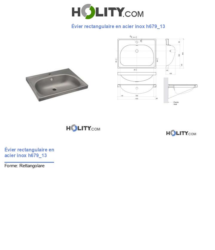 Évier rectangulaire en acier inox h679_13