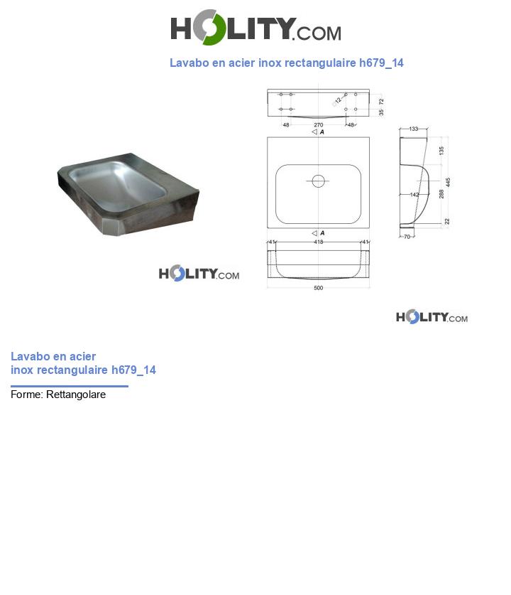 Lavabo en acier inox rectangulaire h679_14