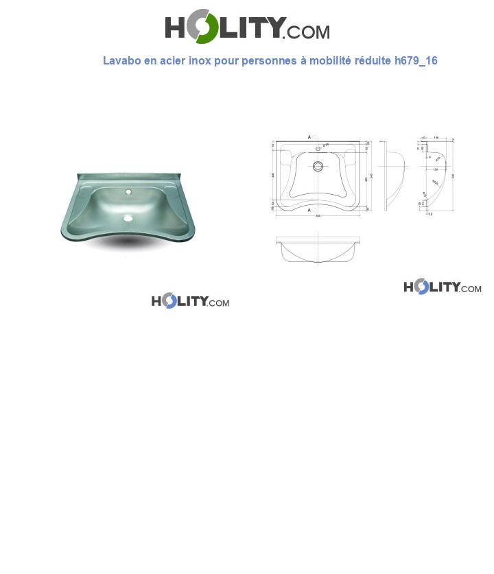 Lavabo en acier inox pour personnes à mobilité réduite h679_16