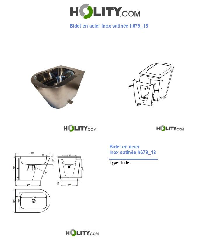 Bidet en acier inox satinée h679_18