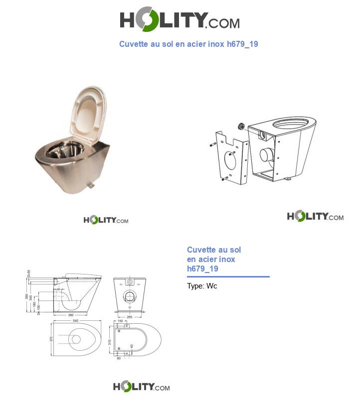 Cuvette au sol en acier inox h679_19