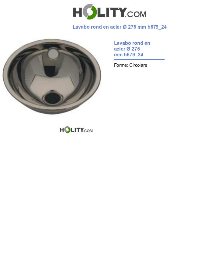 Lavabo rond en acier Ø 275 mm h679_24