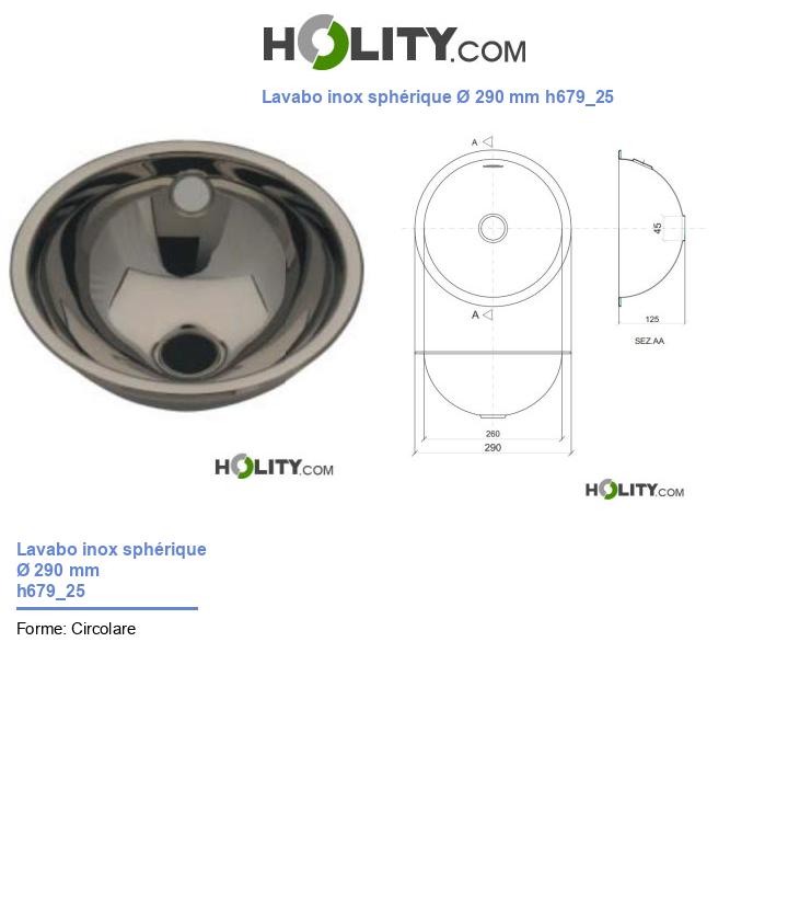 Lavabo inox sphérique Ø 290 mm h679_25