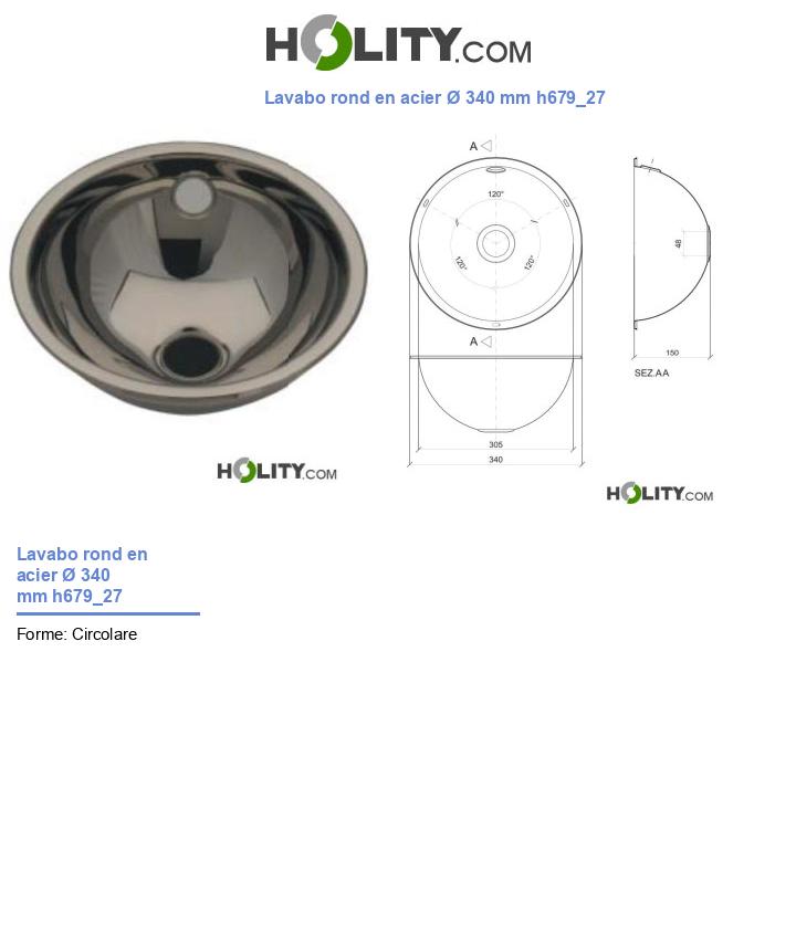 Lavabo rond en acier Ø 340 mm h679_27