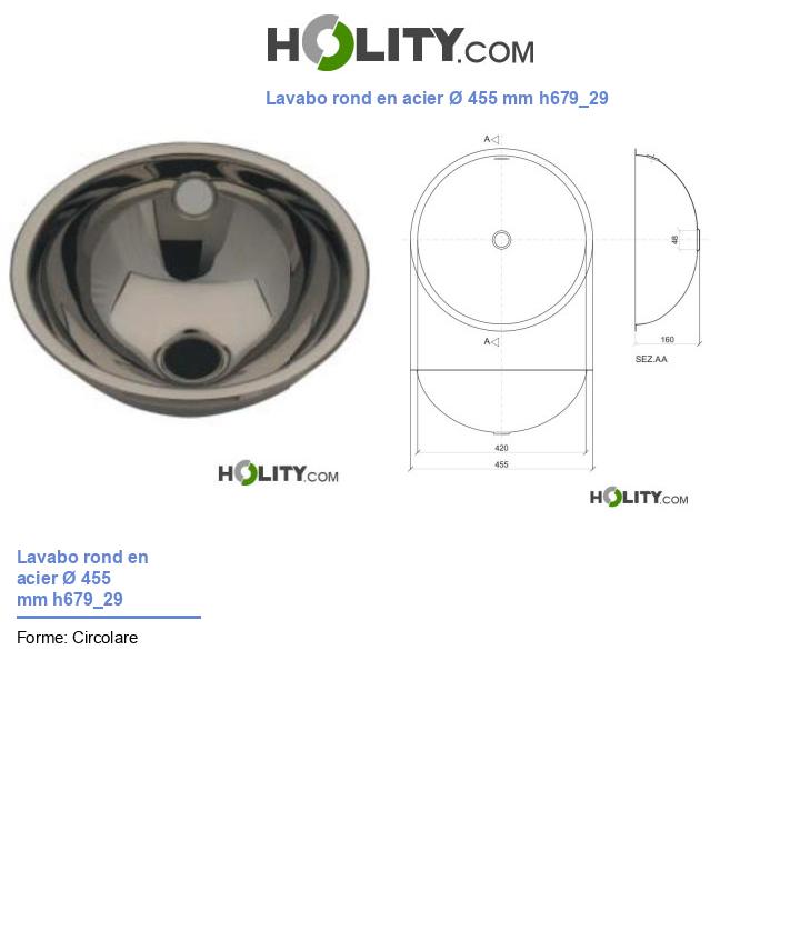 Lavabo rond en acier Ø 455 mm h679_29