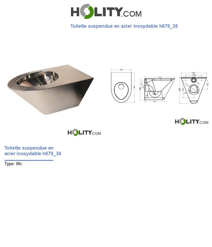 Toilette suspendue en acier inoxydable h679_38