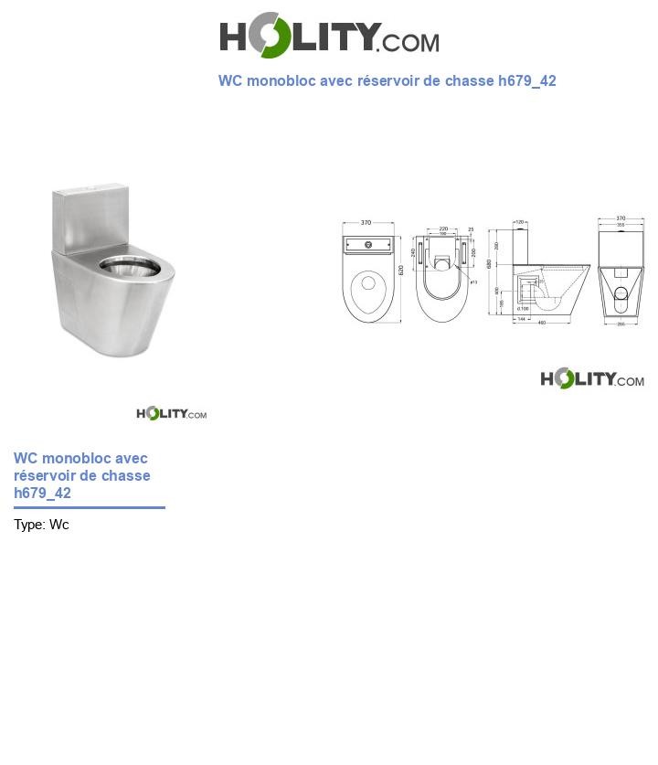 WC monobloc avec réservoir de chasse h679_42
