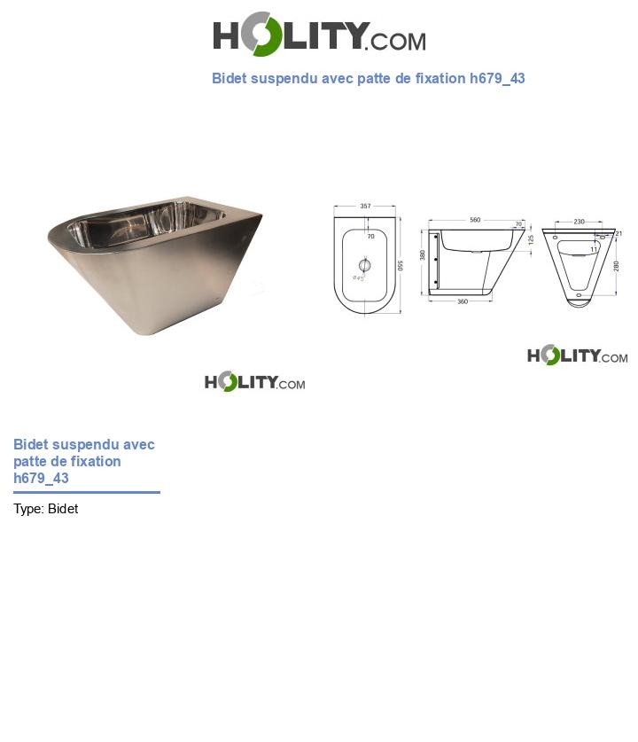 Bidet suspendu avec patte de fixation h679_43