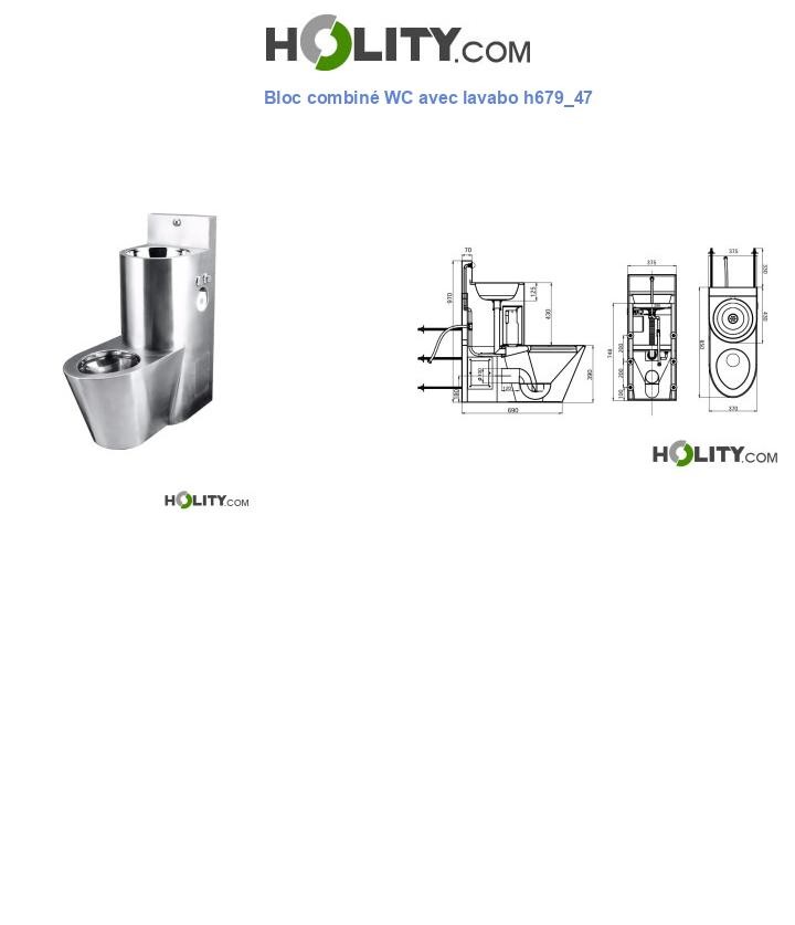 Bloc combiné WC avec lavabo h679_47