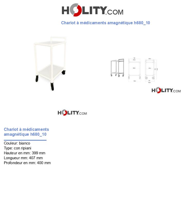 Chariot à médicaments amagnétique h680_10