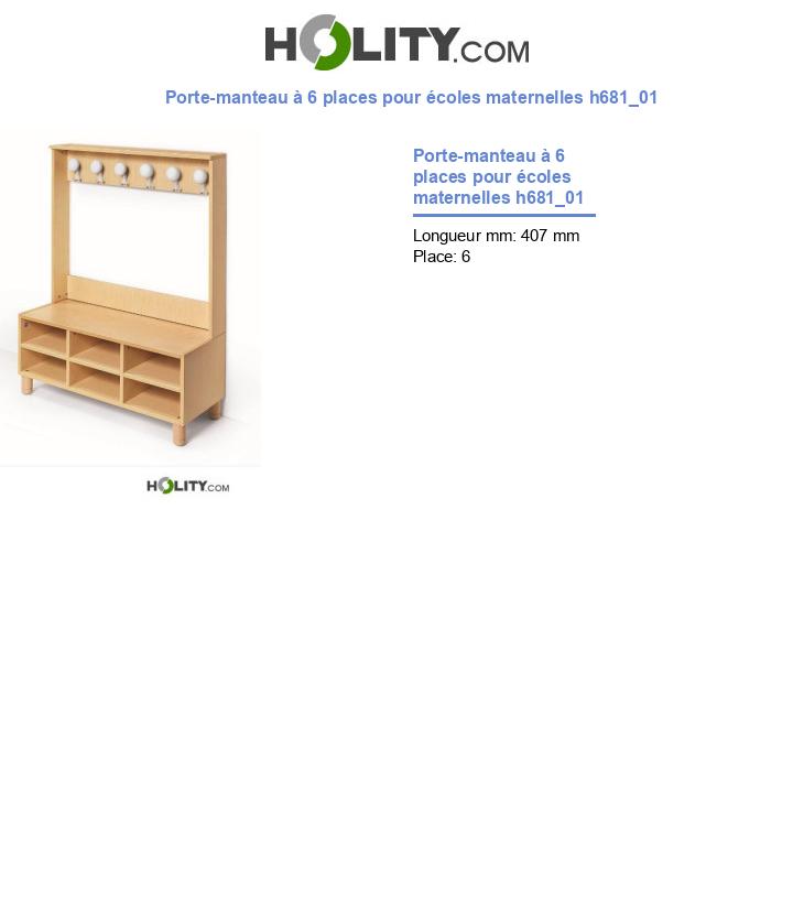 Porte-manteau à 6 places pour écoles maternelles h681_01