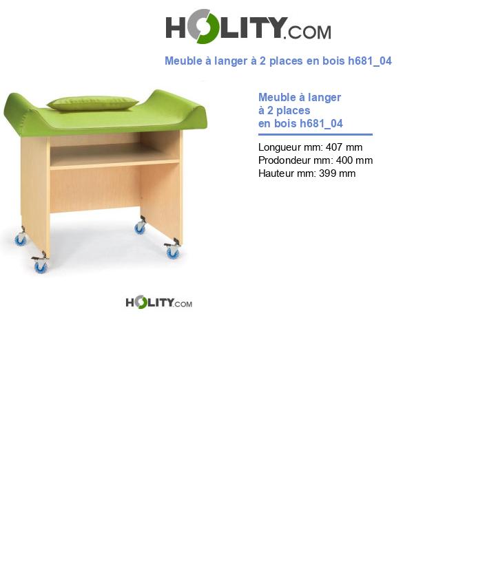 Meuble à langer à 2 places en bois h681_04