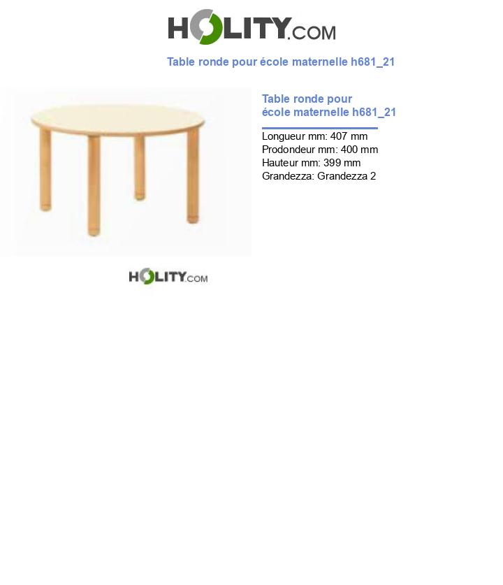 Table ronde pour école maternelle h681_21