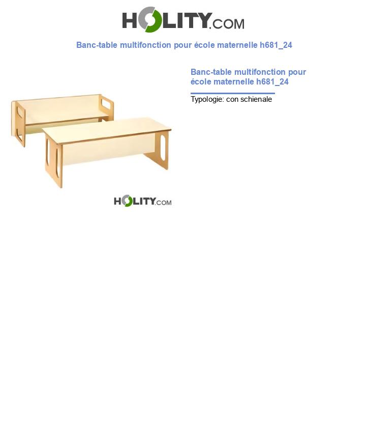 Banc-table multifonction pour école maternelle h681_24
