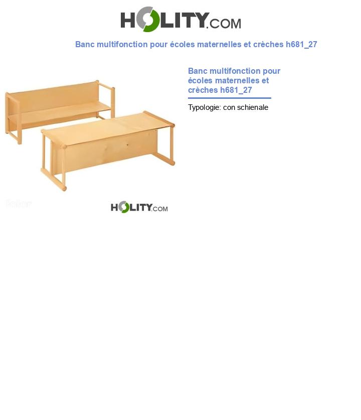 Banc multifonction pour écoles maternelles et crèches h681_27