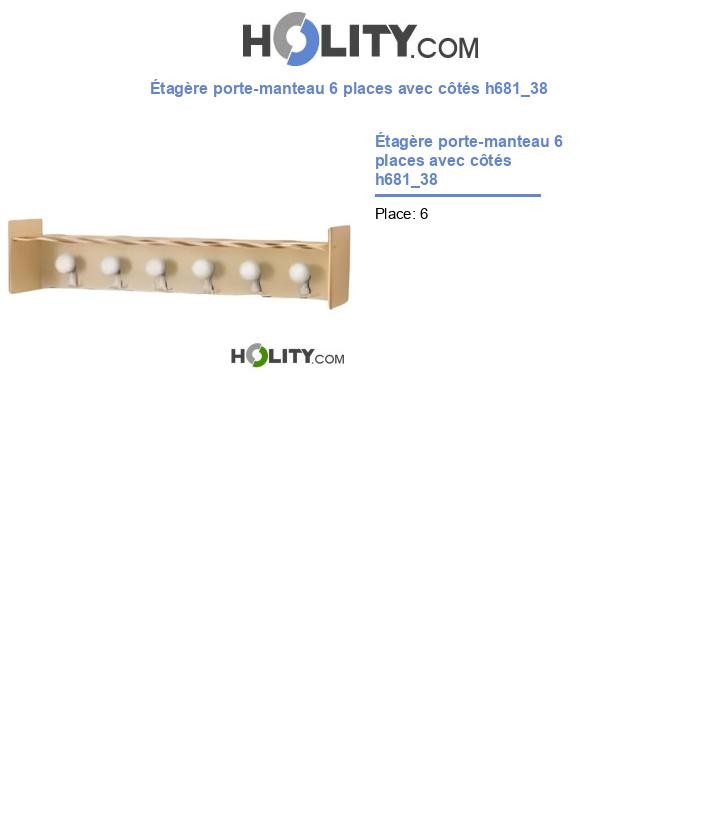 Étagère porte-manteau 6 places avec côtés h681_38