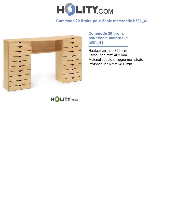 Commode 20 tiroirs pour école maternelle h681_41
