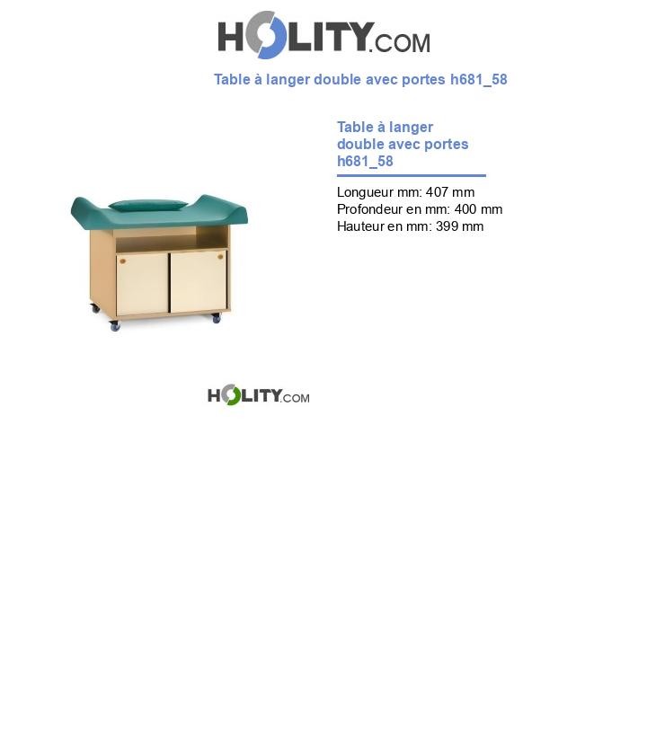 Table à langer double avec portes h681_58