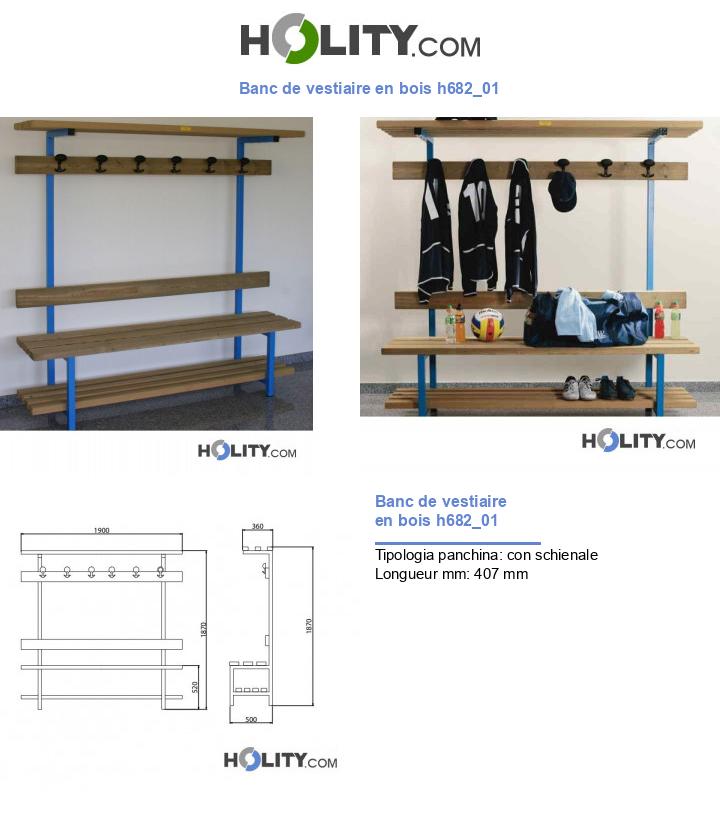 Banc de vestiaire en bois h682_01