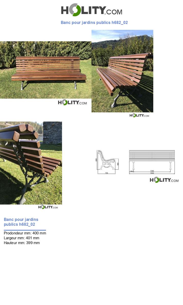 Banc pour jardins publics h682_02