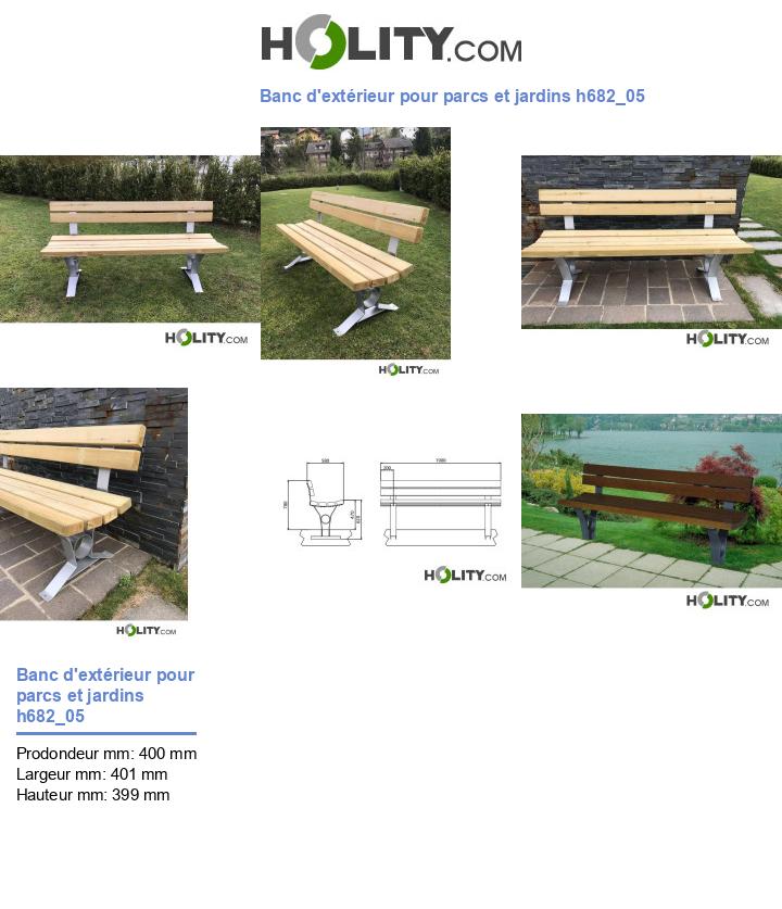 Banc d'extérieur pour parcs et jardins h682_05