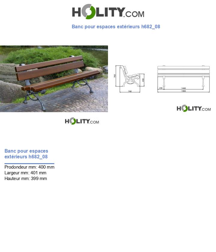 Banc pour espaces extérieurs h682_08