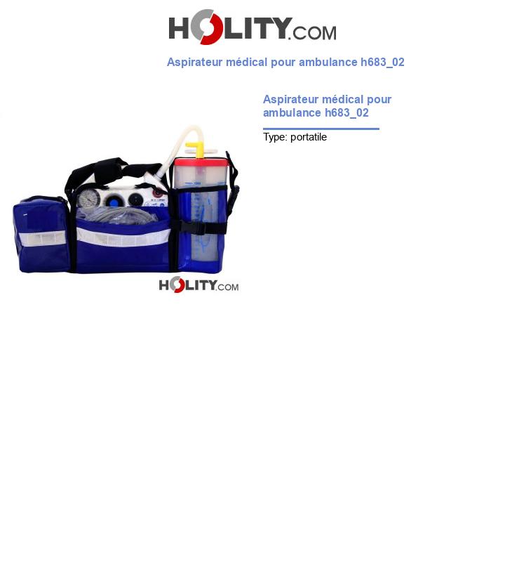 Aspirateur médical pour ambulance h683_02