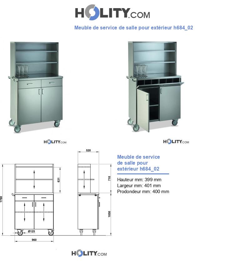 Meuble de service de salle pour extérieur h684_02