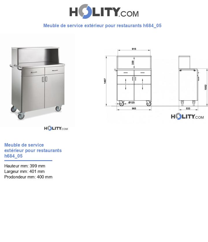 Meuble de service extérieur pour restaurants h684_05