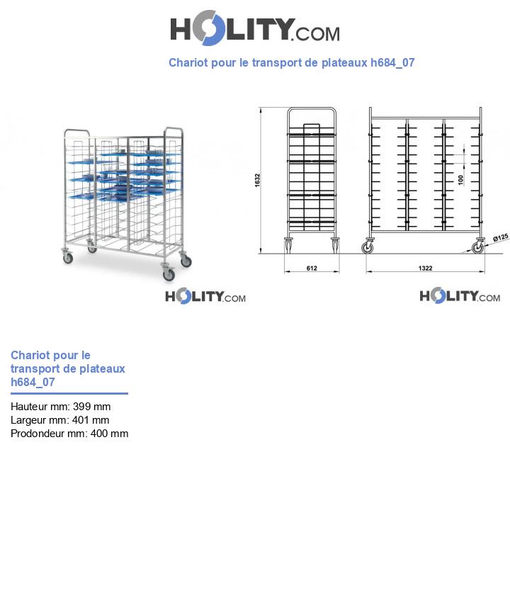 Chariot pour le transport de plateaux h684_07