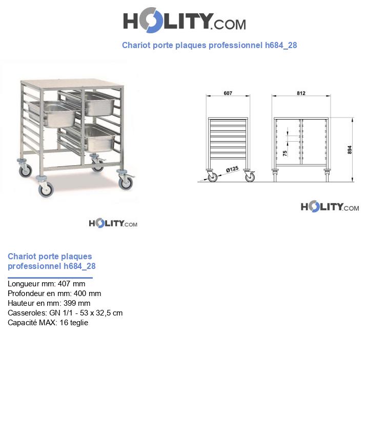 Chariot porte plaques professionnel h684_28