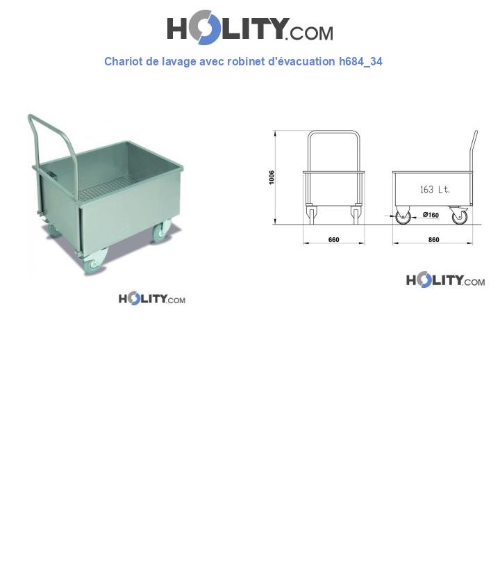 Chariot de lavage avec robinet d'évacuation h684_34