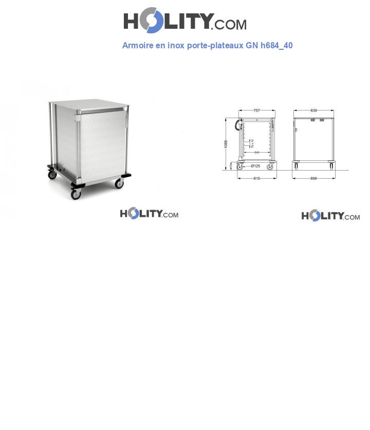 Armoire en inox porte-plateaux GN h684_40