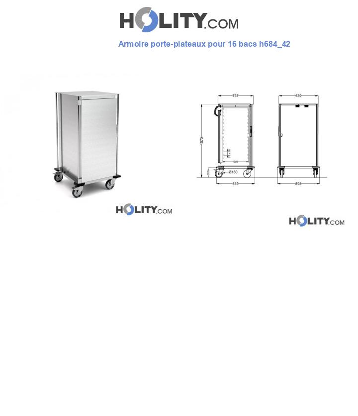Armoire porte-plateaux pour 16 bacs h684_42