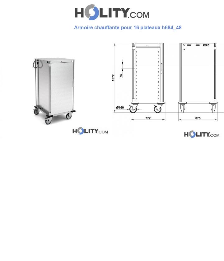 Armoire chauffante pour 16 plateaux h684_48
