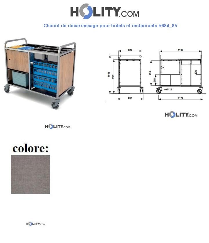 Chariot de débarrassage pour hôtels et restaurants h684_85