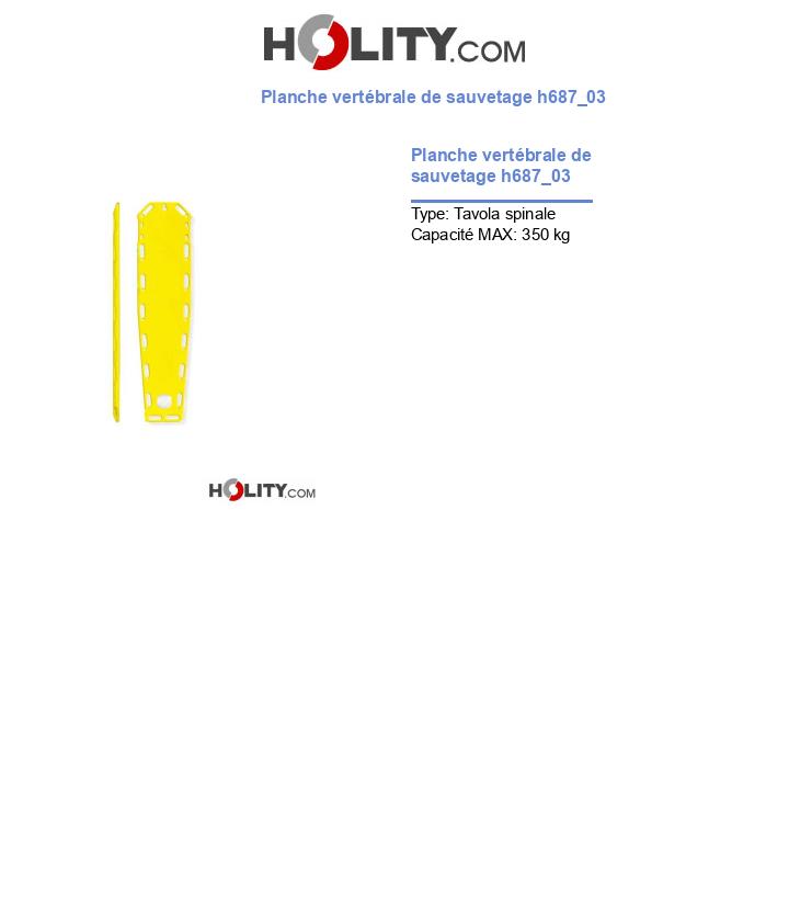 Planche vertébrale de sauvetage h687_03